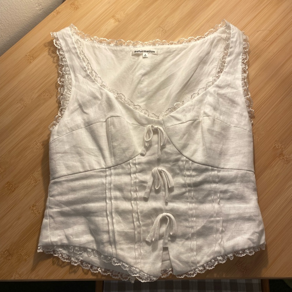 white reformation top